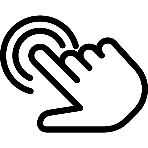 Icon signifying an area to tap on a mobile device